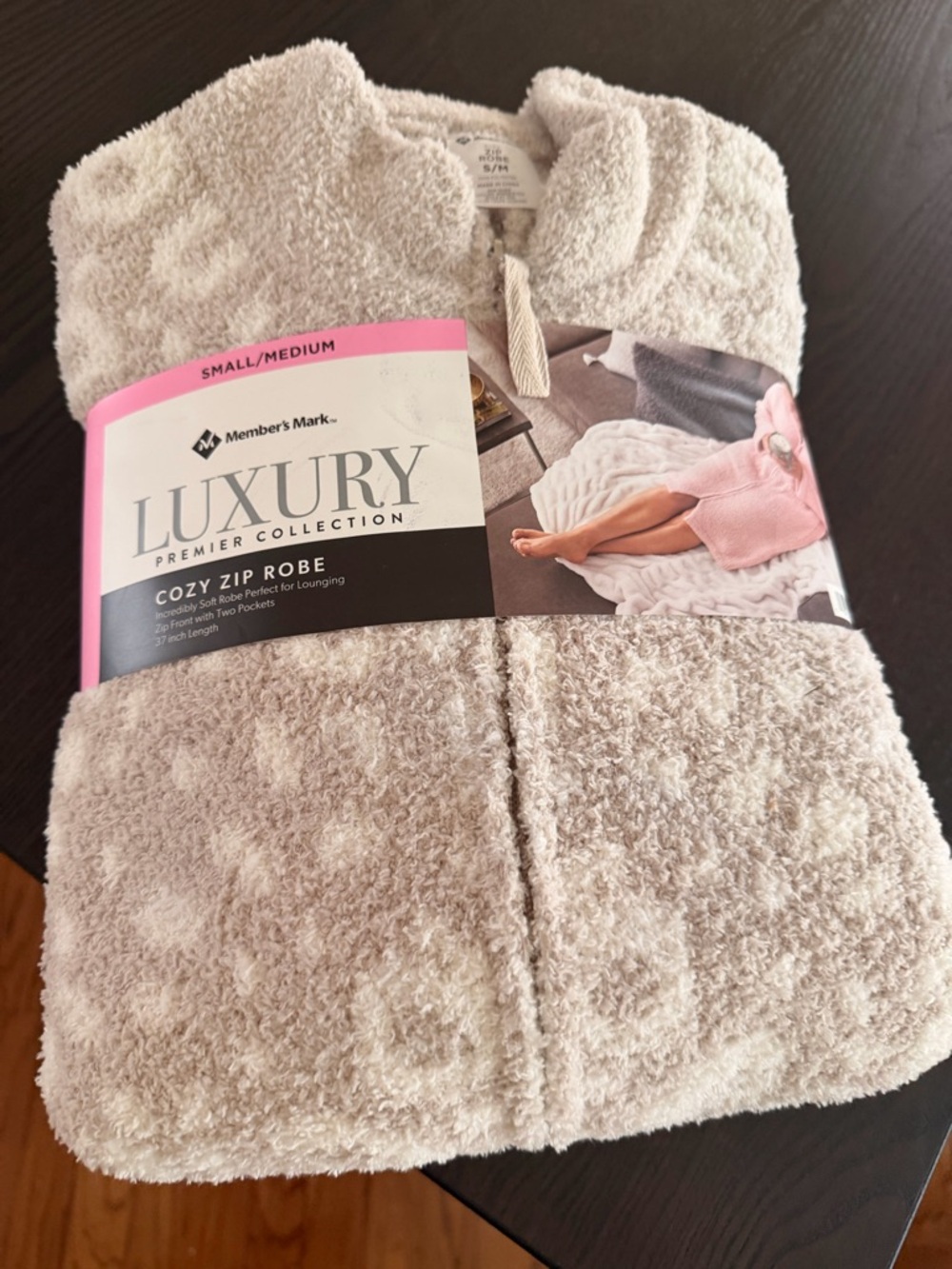 Member's Mark Luxury Cozy Zip Robe - Beige Taupe